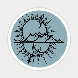 Sun Reflection on Mountains Magnet